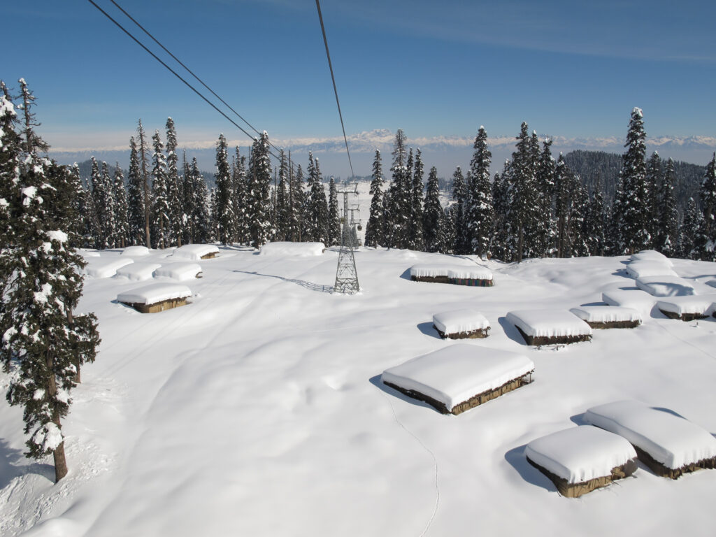 Gulmarg covered in snow, best places to visit in Kashmir